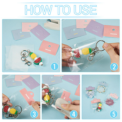 100Pcs Folding Flower Printed Paper Display Header Cards CDIS-TA0001-46C-1