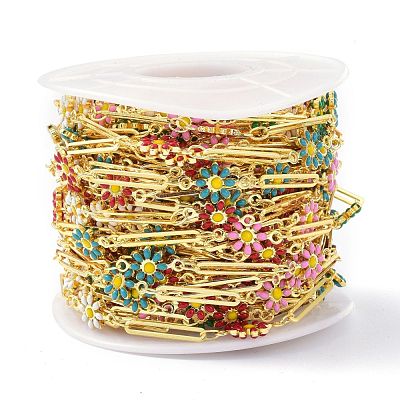 Brass & Enamel Link Chains CHC-D029-07G-1