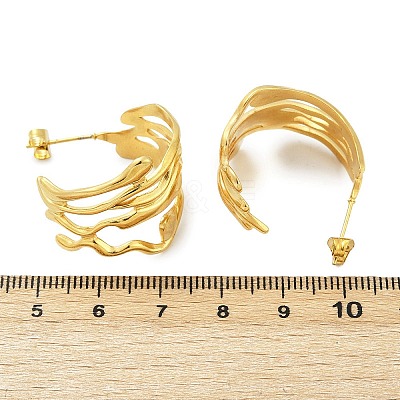 304 Stainless Steel C-Shaped Cuff Earrings EJEW-U070-02G-1