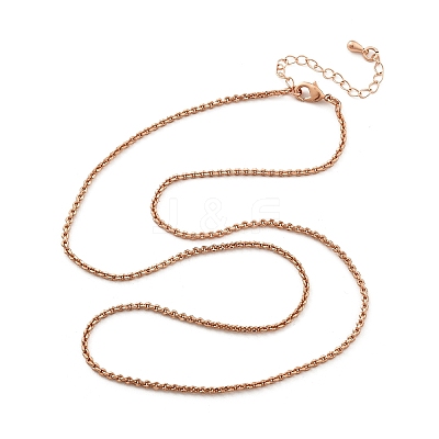 Brass Rolo Chains Necklaces for Women NJEW-D302-22RG-1