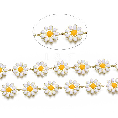 Brass Flower Link Chains CHC-N018-098H-1