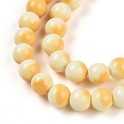Baking Paint Glass Beads Strands DGLA-N012-8mm-03-1