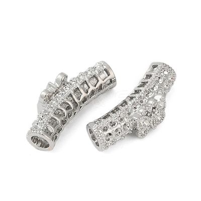 Brass Tube European Beads KK-G532-05B-P-1