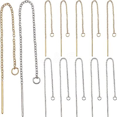 20 Pairs 2 Colors 304 Stainless Steel Earring Findings STAS-SC0004-17-1