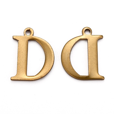 304 Stainless Steel Alphabet Charms STAS-H122-D-AB-1