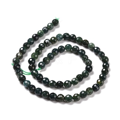 Natural Moss Agate Beads Strands G-E571-21A-1
