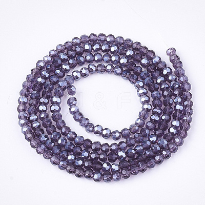 Electroplate Glass Beads Strands X-EGLA-T013-04E-1