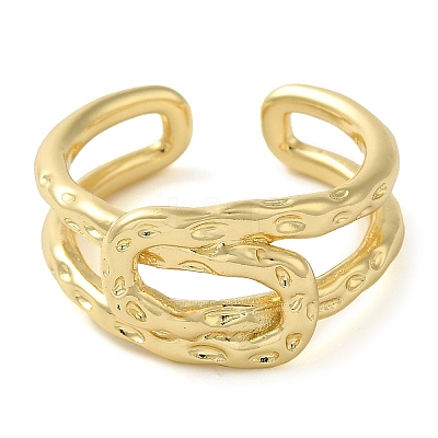 Brass Open Cuff Rings for Women RJEW-Z070-07G-01-1