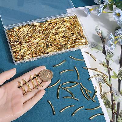 400Pcs Brass Tube Beads KK-SC0005-06G-1