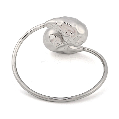 Non-Tarnish 304 Stainless Steel Textured Teardrop Bangles BJEW-M042-03P-1