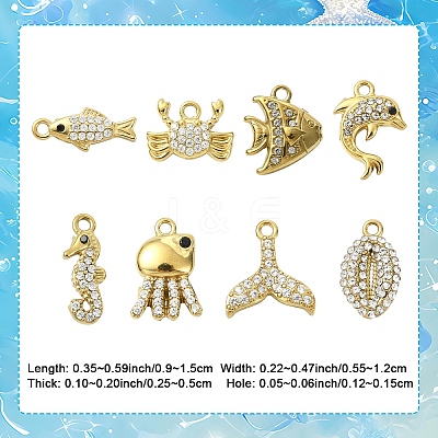 8Pcs 8 Styles 304 Stainless Steel Charms STAS-YW0003-33-1