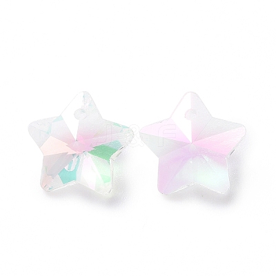 Electroplate Glass Charms GLAA-H104-A10-1