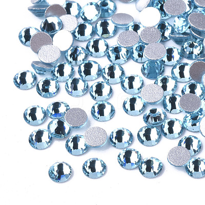 Glass Flat Back Rhinestone Cabochons X-RGLA-S002-12SS-17-1