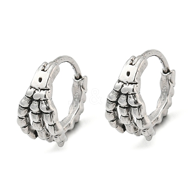 Antique Silver 316 Stainless Steel Hoop Earrings EJEW-Z034-01A-1