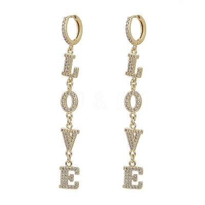 Brass Micro Pave Clear Cubic Zirconia Huggie Hoop Earrings EJEW-JE04259-1