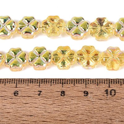 Baking Paint Electroplate Transparent Glass Beads Strands EGLA-Q136-04A-02-1
