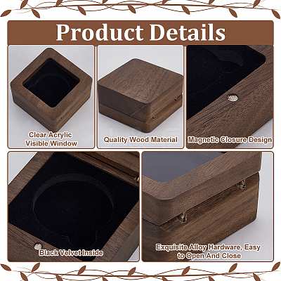 Wood Medal Storage Magnetic Boxes CON-WH0088-94A-02-1