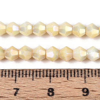 Anti-Tarnish Electroplate Bicone Glass Beads Strands X-EGLA-T021-4mm-16-10-1