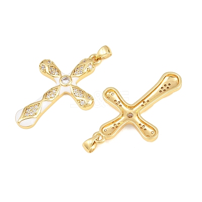 Brass Micro Pave Cubic Zirconia Pendants CU-CBAB3AD-11G-1