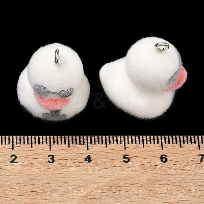 Flocking Opaque Resin Pendants RESI-F064-A07-1
