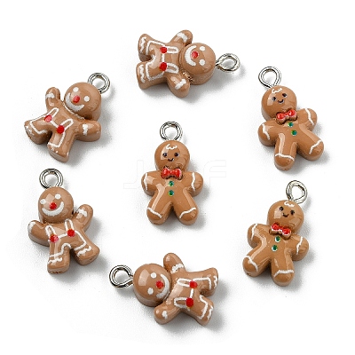 16Pcs 2 Styles Christmas Theme Opaque Resin Pendants RESI-YW0005-25-1