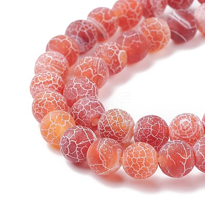 Natural & Dyed Crackle Agate Bead Strands G-T056-8mm-05-1