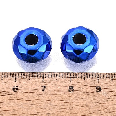 UV Plating Iridescent Transparent Acrylic European Beads OACR-E033-22-06-1