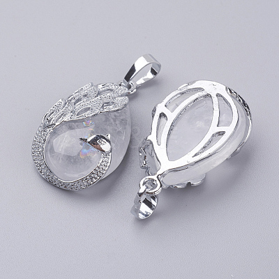 Natural Quartz Crystal Pendants G-E442-04W-1