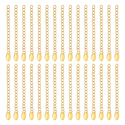 30Pcs PVD Vacuum Plating 304 Stainless Steel Curb Chain Extender STAS-UN0047-69-1