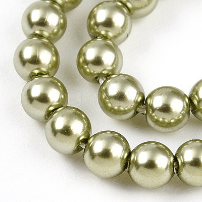 Baking Paint Pearlized Glass Pearl Bead Strands HY-N002-3mm-A07-1