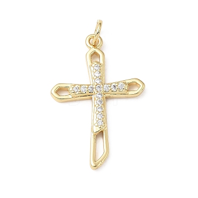 Easter Brass Micro Pave Clear Cubic Zirconia Pendants KK-E799-05D-G-1