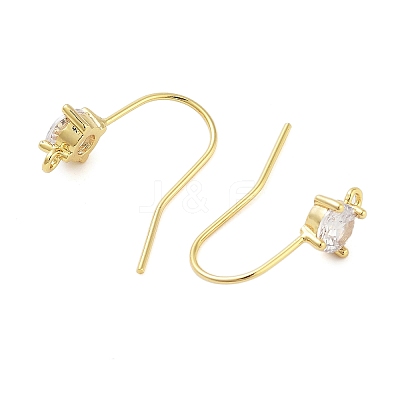 Brass Micro Pave Cubic Zirconia Earrings Findings EJEW-B063-05G-06-1