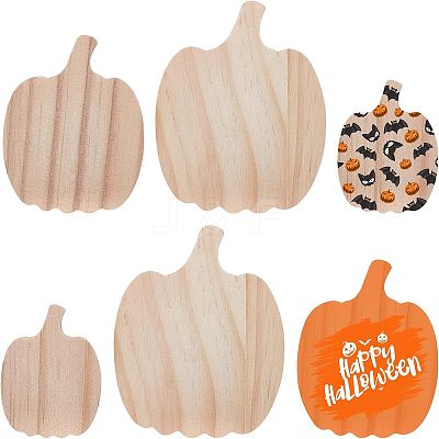 12Pcs 3 Style Halloween Theme Unfinished Wood Decorative Supplies DIY-OC0004-14-1