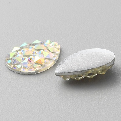 Opaque Resin Rhinestone Cabochons RESI-WH0035-29A-1