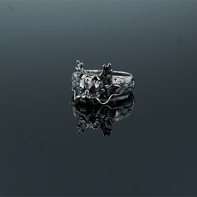Retro 304 Stainless Steel Dragon Finger Rings WG26D82-01-1