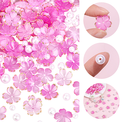 120Pcs Acrylic Bead Caps OACR-PA0002-13A-1