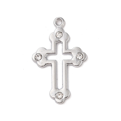 Alloy with Rhinestone Pendants FIND-M021-24P-02-1