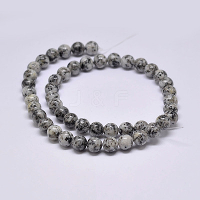 Natural Sesame Jasper/Kiwi Jasper Beads Strands G-F351-6mm-1