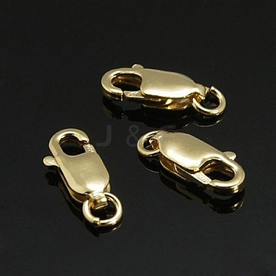Yellow Gold Filled Lobster Claw Clasps X-KK-G162-4x10x2mm-2-1