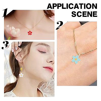 140Pcs 7 Colors Alloy Enamel Charms ENAM-HY0003-03-1
