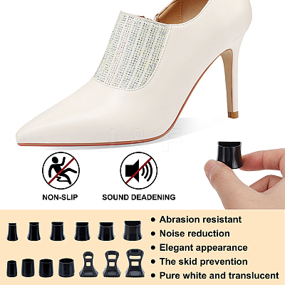 13 Pairs 13 Style PVC High Heel Stoppers Protector AJEW-GF0005-22B-1