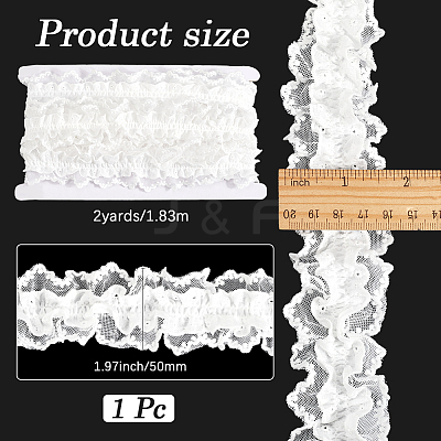 Cotton Pleated Elastic Lace Ribbon OCOR-WH20006-30A-1