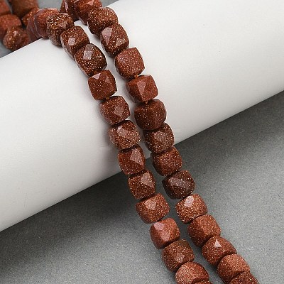 Synthetic Goldstone Beads Strands G-H078-C36-6mm-1