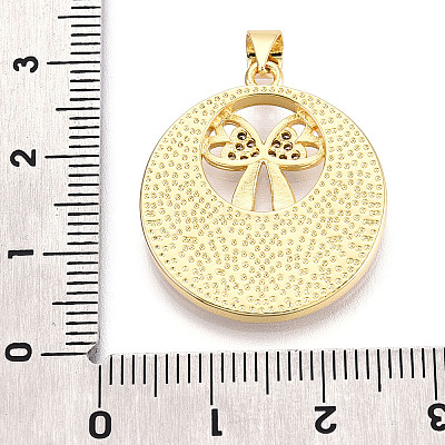 Brass Micro Pave Clear Cubic Zirconia Pendants KK-N268-62G-1