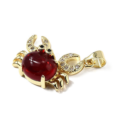 Brass Micro Pave Cubic Zirconia Pendants LS-KK-K302-05G-1