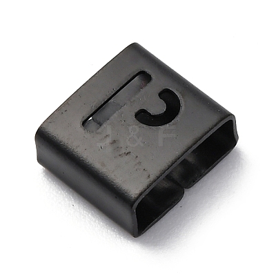 Ion Plating(IP) 304 Stainless Steel Square Slide Charms STAS-L132-24P-B-1