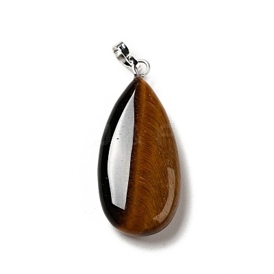 Natural Tiger Eye Pendants G-P474-01P-12-1