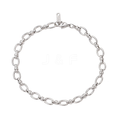 304 Stainless Steel Oval Link Chains Bracelets for Women BJEW-JB13208-1