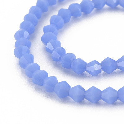 Opaque Solid Color Glass Beads Strands GLAA-Q080-4mm-B12-1