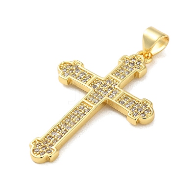 Brass Micro Micro Pave Clear Cubic Zirconia Pendants KK-A212-01E-G-1